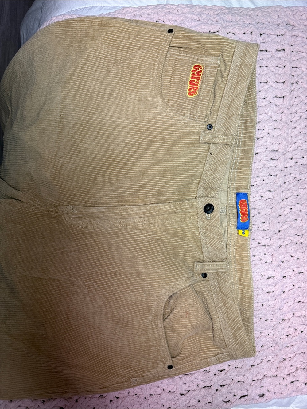 Gymboree Tan Corduroy Men's Pants with Logo Patch